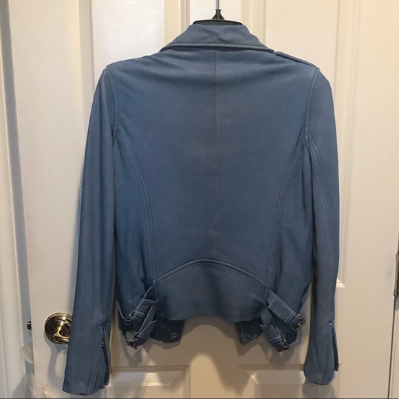 Iro Han Leather Jacket size 36 denim blue color - Picture 2 of 8